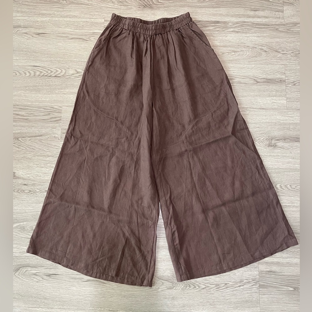 Wide Leg Women's Pants in Dark Brown